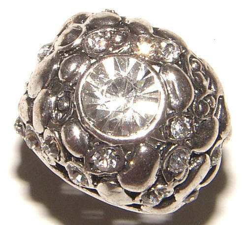 BEAUTIFUL RHINESTONE ENCRUSTED DRESS DOME RING - ***GORGEOUS***!