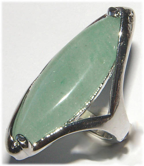*** AU NATURAL!!*** NATURAL CHRYSOPRASE SILVER BLING RING - NEW!