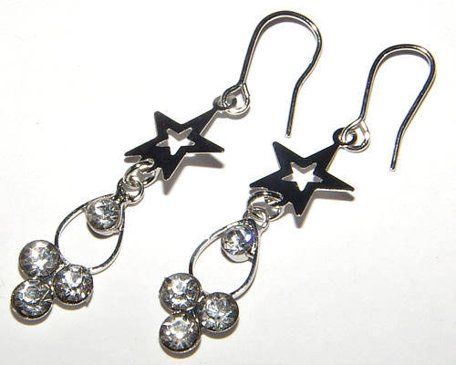 *** PRETTY*** CZECH RHINESTONE DANGLING EARRINGS!!!