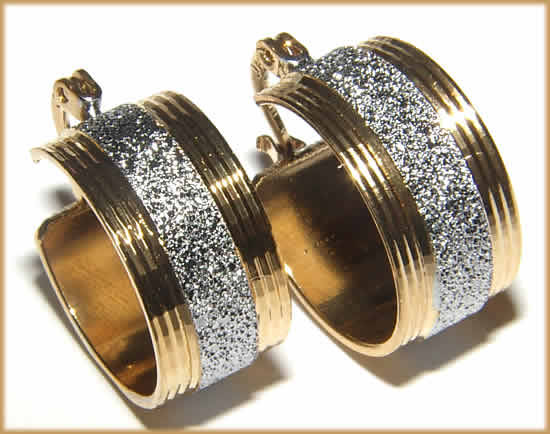 ***WOAW!!!*** GORGEOUS TWO-TONE HOOP EARRINGS - NEW!