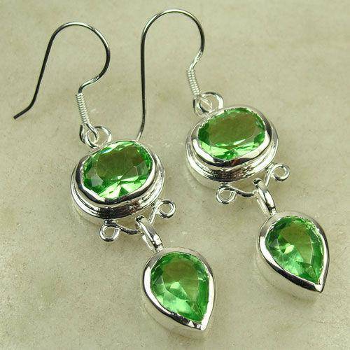 ***NATURAL GEMSTONES!!!***STUNNING PERIDOT IN STERLING SILVER EARRINGS!!!