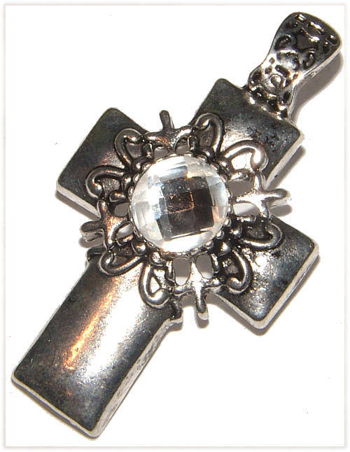 BIG!!! STUNNING SILVER FILIGREE CROSS PENDANT