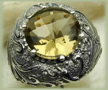 ***NATURAL GEMSTONES!!!***STUNNING NATURAL SMOKEY TOPAZ IN STERLING SILVER RING!!!