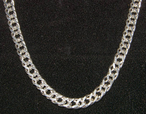 **ITALY!** Heavy Guage! Solid Sterling Silver FANCY ITALIAN Double Curb Link Bracelet!