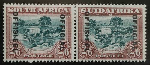 SACC 19:OFF of S.A.1930-47.2s6d gr. + br. pr.(Roto iss. 50)Dist. betw. lines of overpr.(17½ - 18½mm)