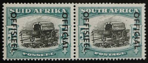 SACC 48a: OFF of S.A. 1950-54. 5s bl.+ pale blue-gr. pr.(Overpr.on Screened P. iss 121)MNH