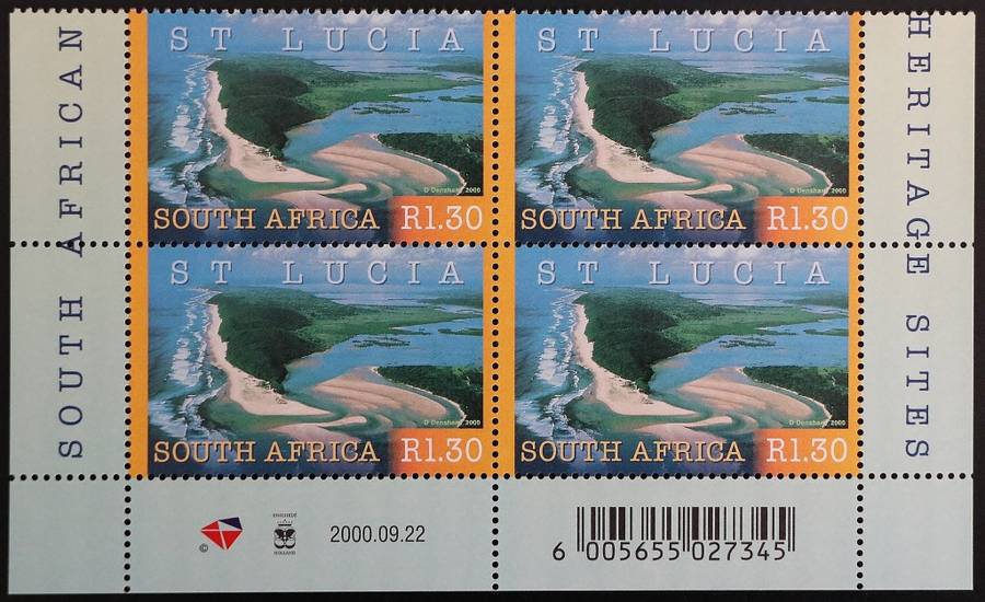 SACC 1286-1288: 2000. S.A. World Heritage sites. R1.30: 3 bottom blks. of 4 each. MNH