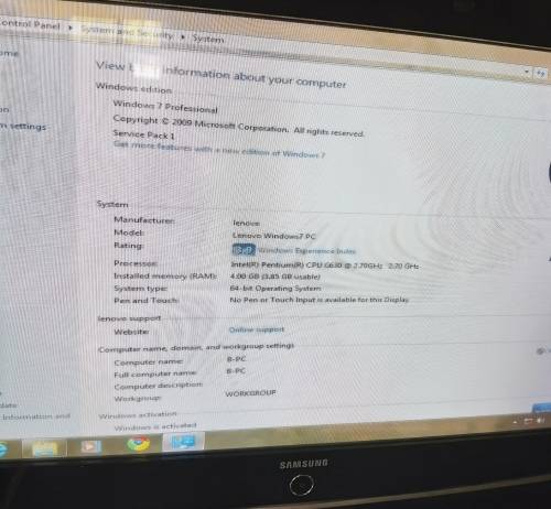 Lenovo Tower and Monitor ONLY