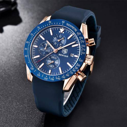 BENYAR BLUE FULLY FUNCTIONAL CHRONOGRAPH WATCH WITH SILICONE STRAP