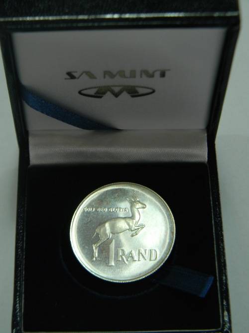 South Africa 1968 ENGLISH PROOF Silver R1 In New SA Mint Box