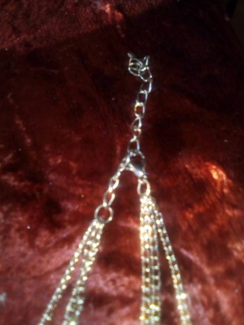 VINTAGE   GOLD  3 LAYER CHAIN  WITH BLACK ONYX STONES