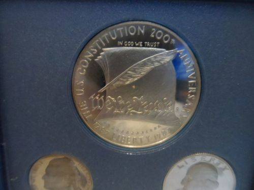United States 1987 prestige proof coin set, silver.