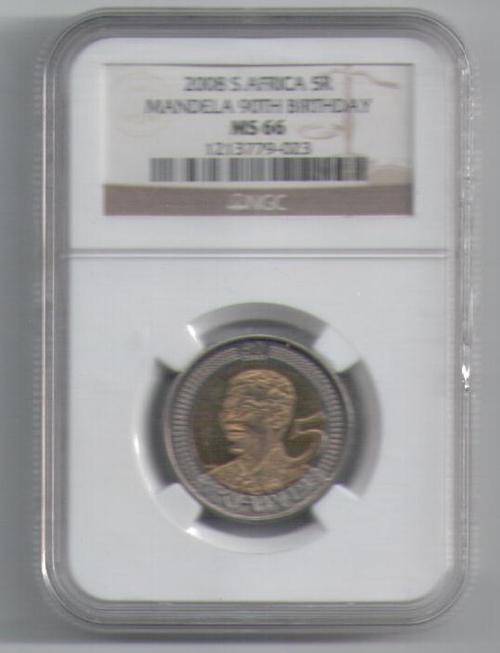 2008 BIRTHDAY MANDELA COIN MS 66