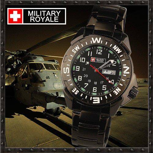 MILITARY ROYALE - BLACK ARMY - GMT WATCH