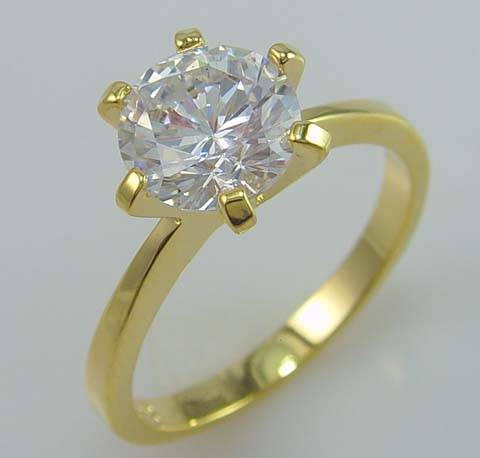 9ct YELLOW GOLD CLAD CUBIC ZIRCONIUM RING