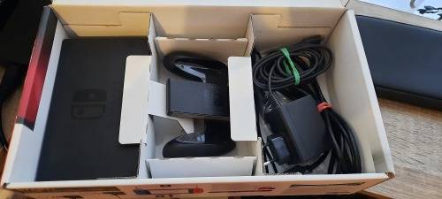 Nintendo Switch Console Gen 1 Neon Blue Red and Carry Case and Original Accessories