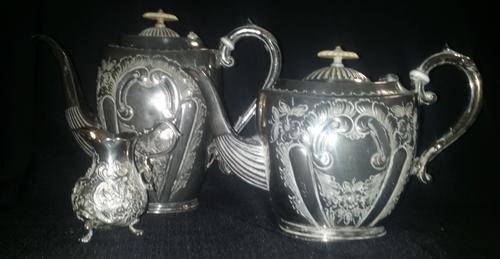 GEORGE WATERHOUSE AND CO. SILVER PLATED COFFEE/TEA SET