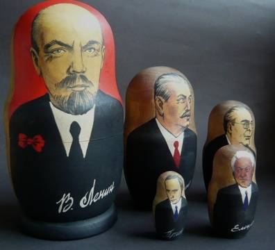 USSR/ Russian Handpainted Presidents Babooshka Doll