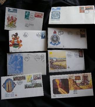 First day Covers. Africana, Voortrekkers, Smuts, Totius, Johannesburg.
