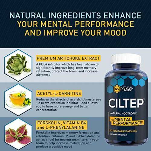 CILTEP - Mental Performance Supplement - 60 Capsules - All Natural  (limitless)