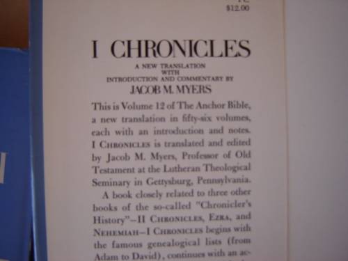 The Anchor Bible 3 x Books Proverbs Ecclesiastes, 1 Chronicles, Ezra Nehemiah
