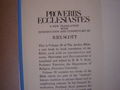 The Anchor Bible 3 x Books Proverbs Ecclesiastes, 1 Chronicles, Ezra Nehemiah