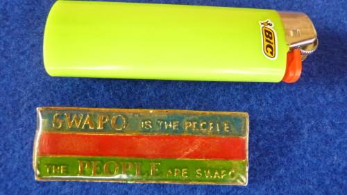 7) A  SCARCE-SWAPO-SOUTH WEST AFRICA PEOPLES ORGANIZATION-LAPEL PIN BADGE-LOW START!