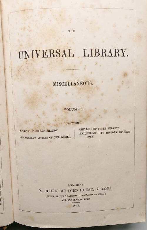 1854 THE UNIVERSAL LIBRARY MISCELLANEOUS VOLUME 1