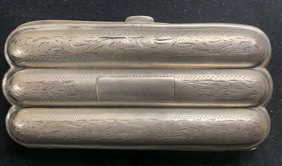 SILVER TRIPLE CIGAR CASE