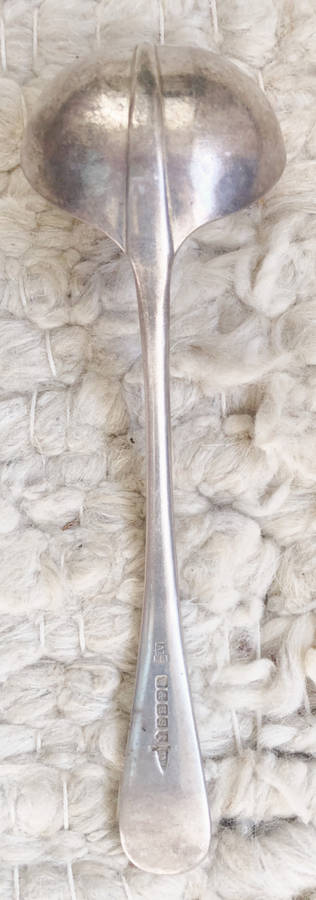 LADLE SAUCE WALKER & HALL A1 SILVER PLATING RATS TAIL