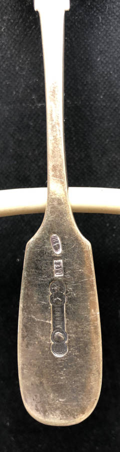 SILVER RUSSIAN TEASPOON SIGNED ADAMS