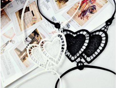 Heart Fashion Bra Strap - White - Sale item