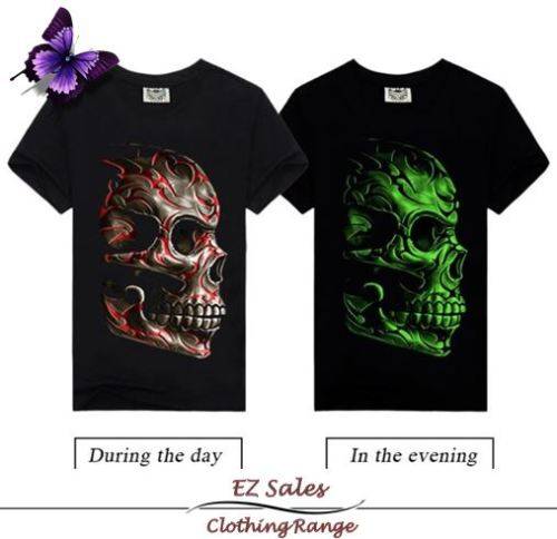 Glow in the Dark Skull T-Shirt - XLarge