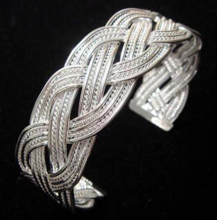 Woven Mesh Sterling Silver Bangle