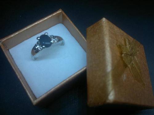 Tibetan Silver Cat's Eye Ring - Black Size 17
