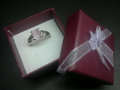 Tibetan Silver Cat's Eye Ring - Pink Size 17