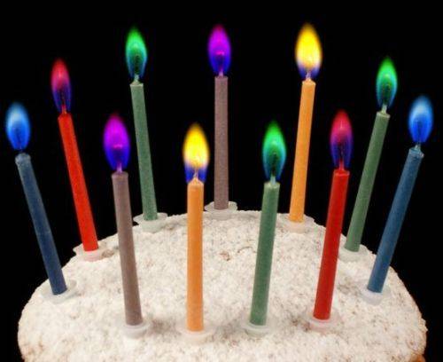 6x Colored Candles Flames for Party Birthday Cake