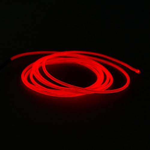 2.2m EL Wire Neon Red Glow Light + Car Charge Driver