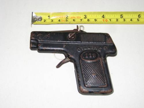 Toy Tin Tinplate Cap Gun - Gilling 118
