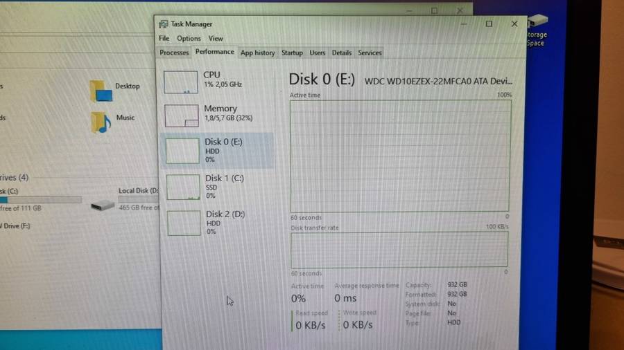 Intel Core I7 2600K / 6GB DDR3 / 128GB SSD / 1.5 TB HDD Computer