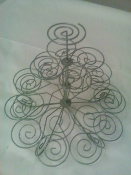 Cupcake stand made from wire. 27cm high, like new condition.