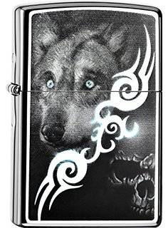 Zippo Wolf with Skull