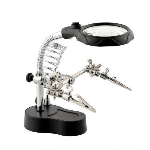 Welding Third Hand Help Stand Iron Magnifying Tool Hand Magnifying Glass Holder
