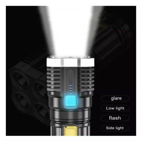 Super Bright LED Light USB Rechargeable Flashlight 4-Cell
