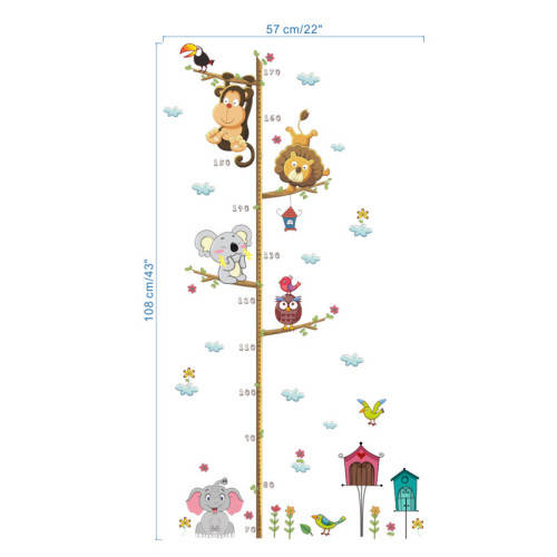 Vinyl Wall Art - Animals Height Chart Decal