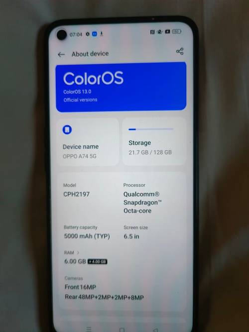 OPPO A74 5G (as good as new condition)
