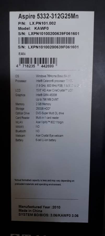 Acer Aspire 5332
