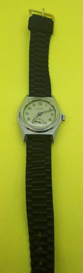 Mint condition vintage military style Forbes watch, high quality 15J movement.