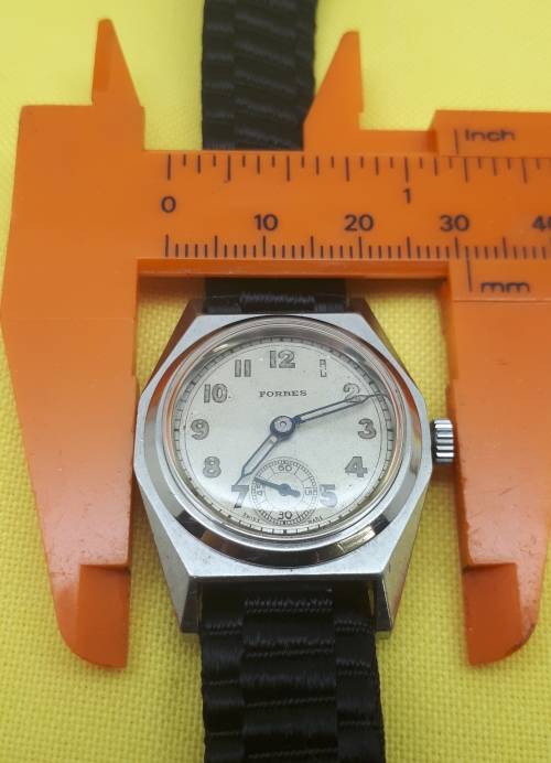Mint condition vintage military style Forbes watch, high quality 15J movement.