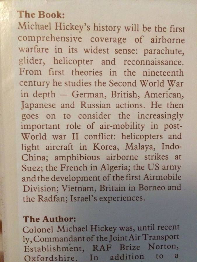 Out of the Sky: A History of Airborne Warfare -1st Edition/1st Printing - Michael Hickey